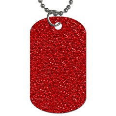 Sparkling Glitter Red Dog Tag (one Side)