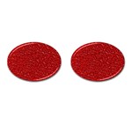 Sparkling Glitter Red Cufflinks (Oval) Front(Pair)