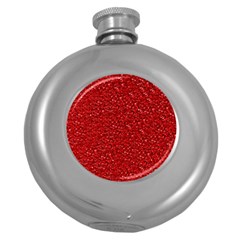 Sparkling Glitter Red Round Hip Flask (5 Oz) by ImpressiveMoments