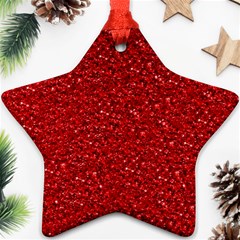 Sparkling Glitter Red Star Ornament (two Sides) 