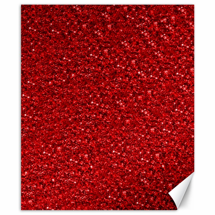 Sparkling Glitter Red Canvas 8  x 10 