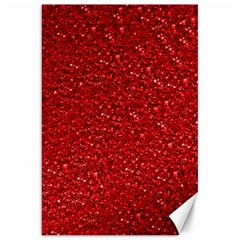 Sparkling Glitter Red Canvas 20  X 30  