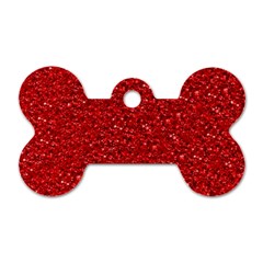 Sparkling Glitter Red Dog Tag Bone (two Sides)