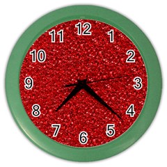 Sparkling Glitter Red Color Wall Clocks