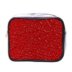 Sparkling Glitter Red Mini Toiletries Bags by ImpressiveMoments