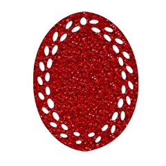 Sparkling Glitter Red Ornament (oval Filigree) 