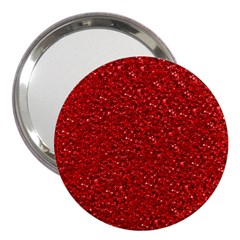 Sparkling Glitter Red 3  Handbag Mirrors by ImpressiveMoments