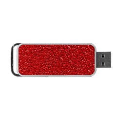 Sparkling Glitter Red Portable Usb Flash (two Sides)