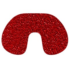 Sparkling Glitter Red Travel Neck Pillows by ImpressiveMoments