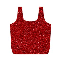 Sparkling Glitter Red Full Print Recycle Bags (m) 