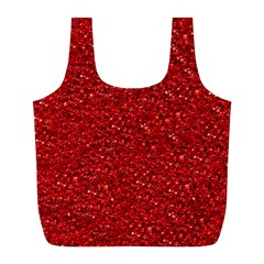 Sparkling Glitter Red Full Print Recycle Bags (l) 