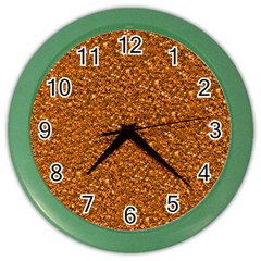 Sparkling Glitter Terra Color Wall Clocks by ImpressiveMoments