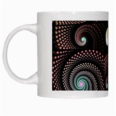 Peach Swirls On Black White Mugs