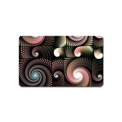 Peach Swirls On Black Magnet (name Card)