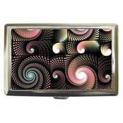 Peach Swirls On Black Cigarette Money Cases by KirstenStar