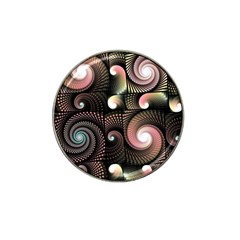 Peach Swirls On Black Hat Clip Ball Marker by KirstenStar