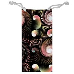 Peach Swirls On Black Jewelry Bags