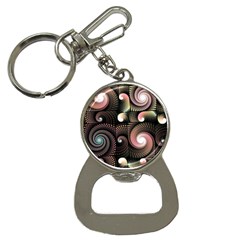 Peach Swirls On Black Bottle Opener Key Chains