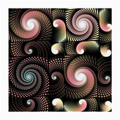 Peach Swirls On Black Medium Glasses Cloth (2-side)