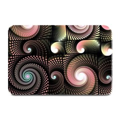 Peach Swirls On Black Plate Mats