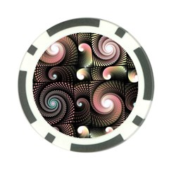 Peach Swirls On Black Poker Chip Card Guards