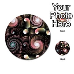 Peach Swirls On Black Multi-purpose Cards (round)  by KirstenStar