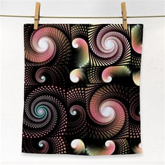 Peach Swirls On Black Face Towel