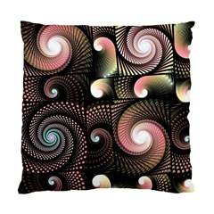 Peach Swirls On Black Standard Cushion Case (one Side) 