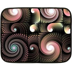 Peach Swirls On Black Fleece Blanket (mini)