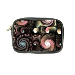 Peach Swirls On Black Coin Purse by KirstenStar