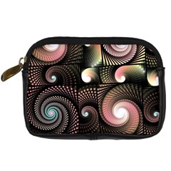 Peach Swirls On Black Digital Camera Cases by KirstenStar