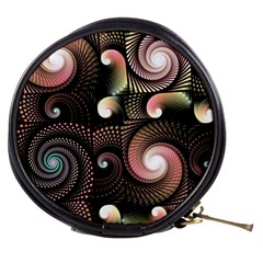 Peach Swirls On Black Mini Makeup Bags