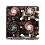 Peach Swirls on Black Memory Card Reader (Square) Front