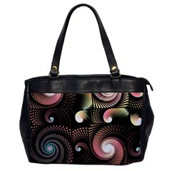 Peach Swirls On Black Office Handbags