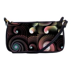 Peach Swirls On Black Shoulder Clutch Bags