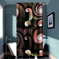 Peach Swirls On Black Shower Curtain 36  X 72  (stall) 