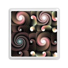 Peach Swirls On Black Memory Card Reader (square) 