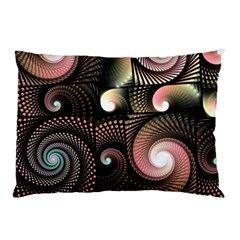 Peach Swirls On Black Pillow Cases (two Sides)