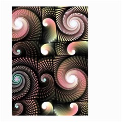 Peach Swirls On Black Small Garden Flag (two Sides)