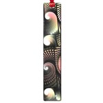 Peach Swirls on Black Large Book Marks Front