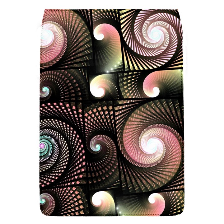 Peach Swirls on Black Flap Covers (S) 