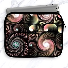 Peach Swirls On Black Apple Ipad 2/3/4 Zipper Cases by KirstenStar