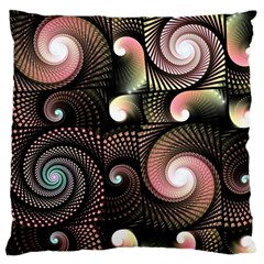 Peach Swirls On Black Standard Flano Cushion Cases (one Side) 