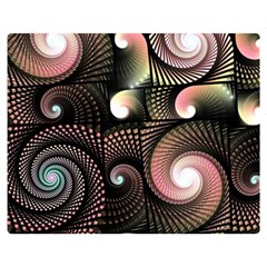 Peach Swirls On Black Double Sided Flano Blanket (medium) 