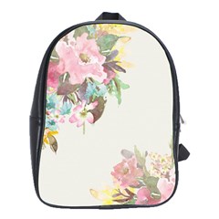 Vintage Watercolor Floral School Bags(large) 