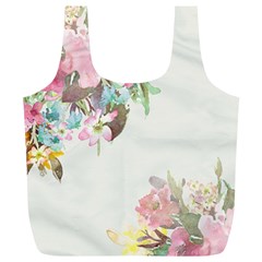 Vintage Watercolor Floral Full Print Recycle Bags (l)  by PipPipHooray