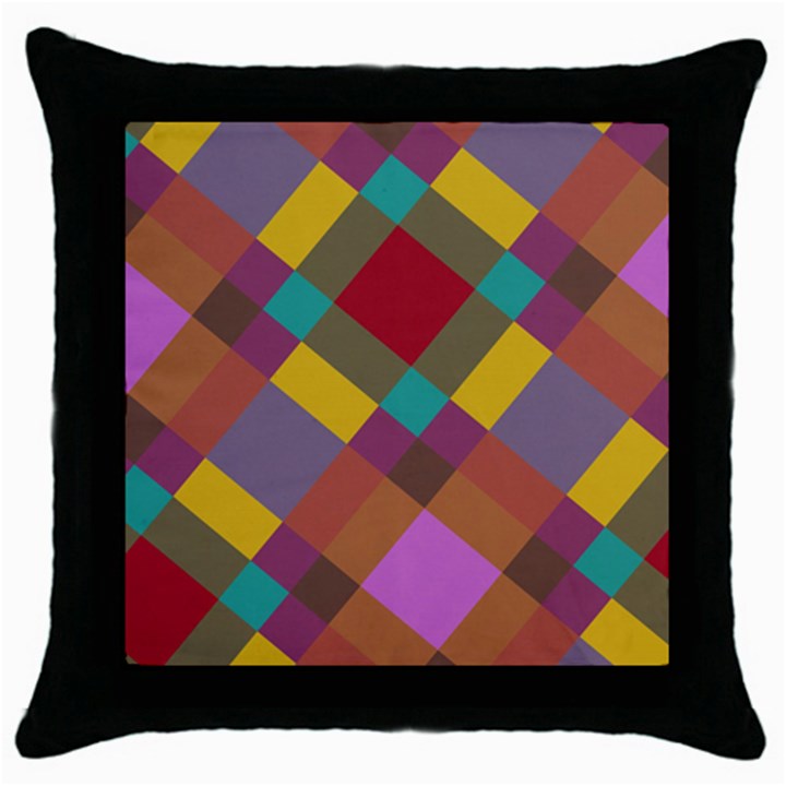 Shapes pattern Throw Pillow Case (Black)