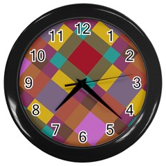 Shapes Pattern Wall Clock (black)