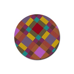 Shapes Pattern Rubber Coaster (round) by LalyLauraFLM