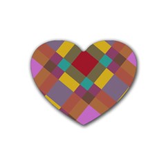 Shapes Pattern Rubber Coaster (heart) by LalyLauraFLM